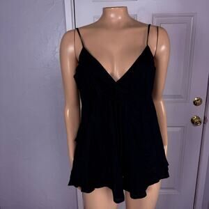 Vintage Y2k Guess Tank Top Shirt Babydoll Cotton Embroidered Large Boho T3-8